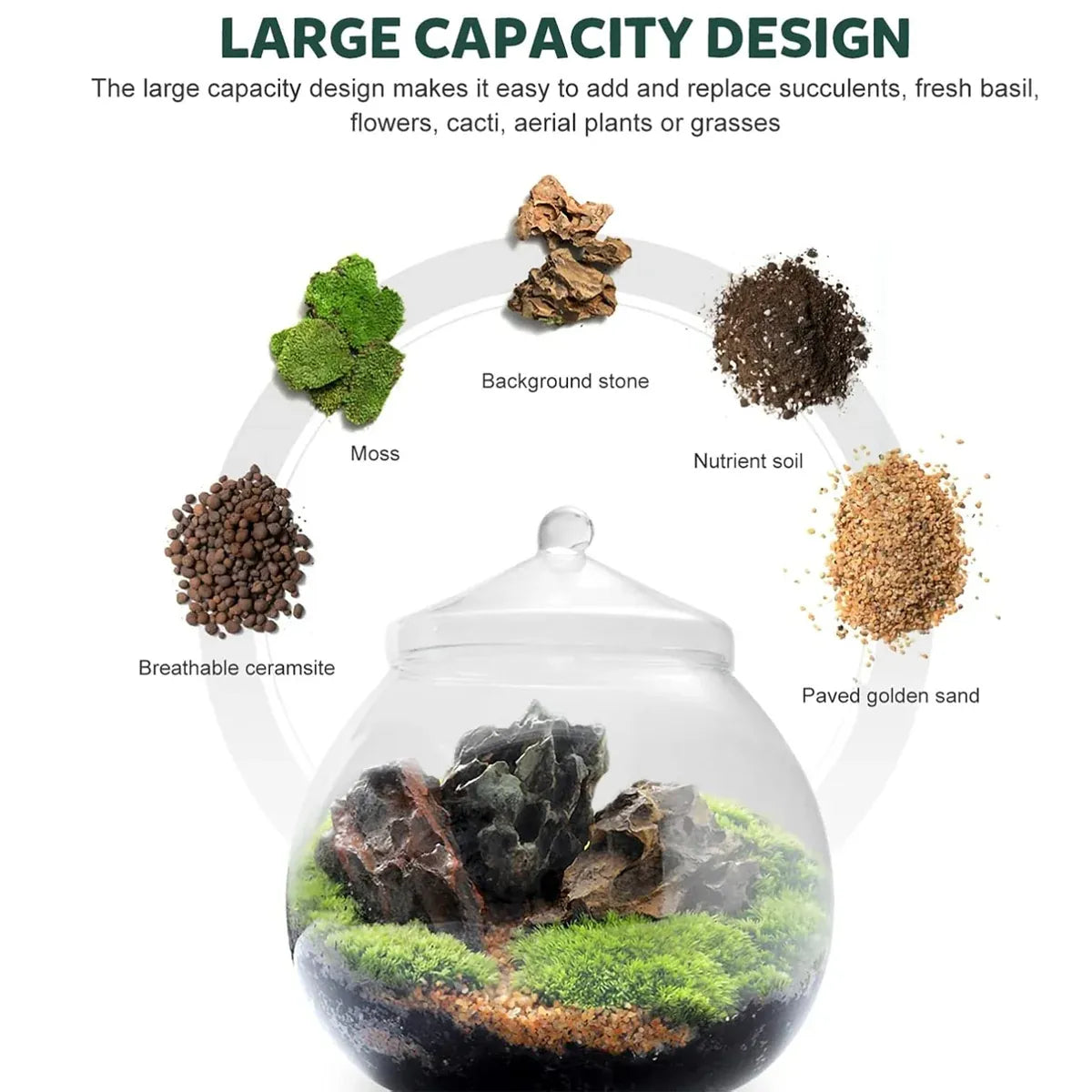 Mini Micro Landscape Eco Glass Bottle Terrarium Desktop Garden Made Nature Gift