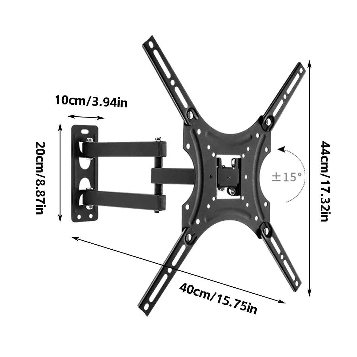 32-55 Inch TV Monitor Wall Mount Bracket Adjustable Telescopic Stable X-Shaped