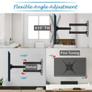 32-55 Inch TV Monitor Wall Mount Bracket Adjustable Telescopic Stable X-Shaped