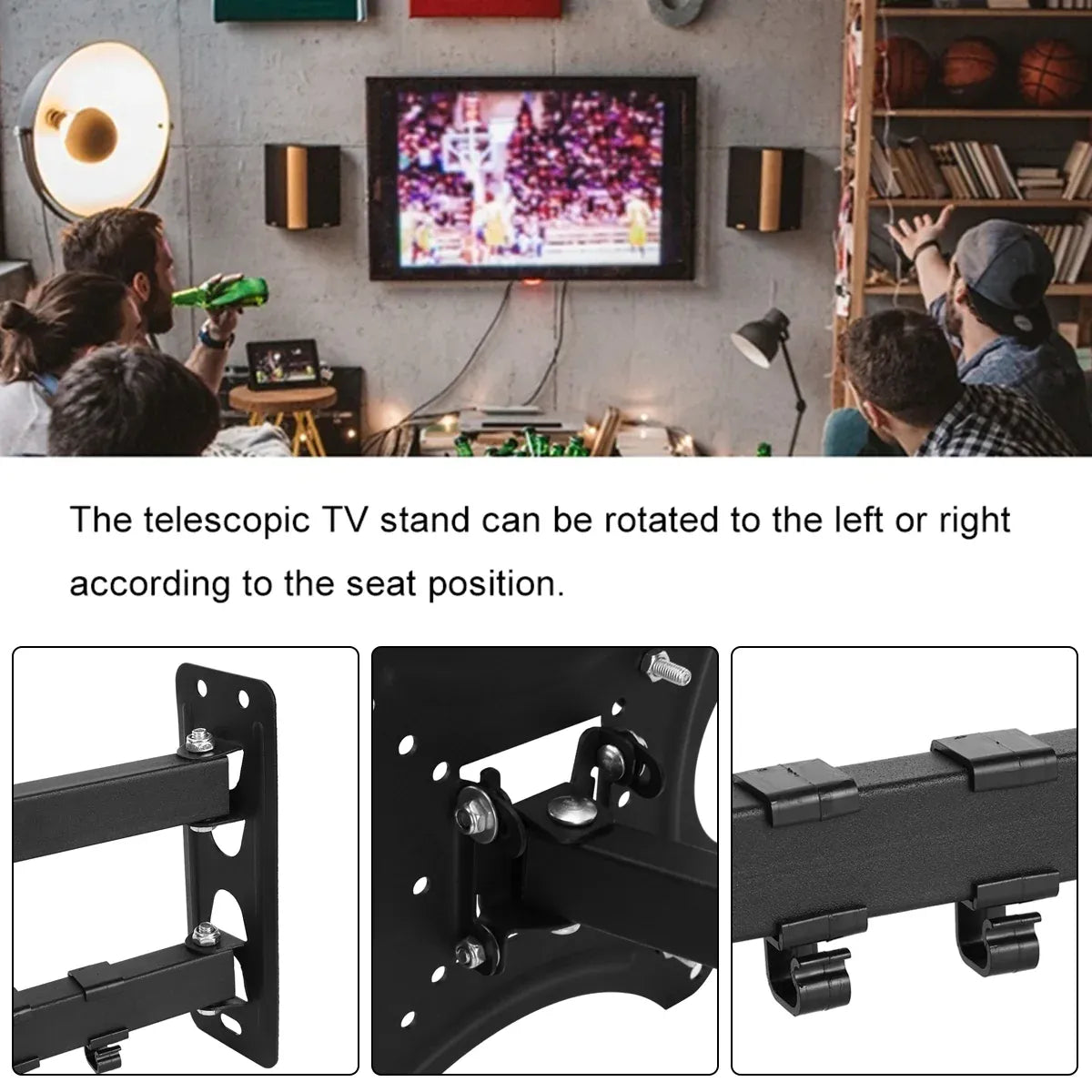 32-55 Inch TV Monitor Wall Mount Bracket Adjustable Telescopic Stable X-Shaped