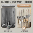 Wall-mounted Mop Fixing Rack Universal Model Strong Suction Cup Bathroom Rack - Transparent