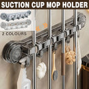 Wall-mounted Mop Fixing Rack Universal Model Strong Suction Cup Bathroom Rack - Transparent