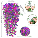 3PCS Artificial Morning Glory Vine Hanging Wall Decoration Flower Decor Garden