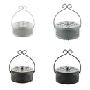 Fireproof Wrought Iron Mosquito Coil Holder with Cover for Indoor Outdoor Use - Black