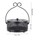 Fireproof Wrought Iron Mosquito Coil Holder with Cover for Indoor Outdoor Use - White