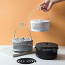 Fireproof Wrought Iron Mosquito Coil Holder with Cover for Indoor Outdoor Use - White