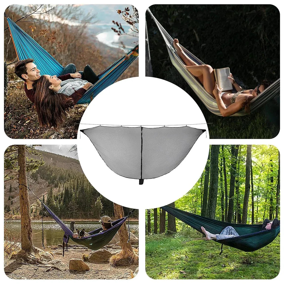 Hammock Mosquito Net Separate Anti-Mosquito Cover For Outdoor Picnic Camping - Black
