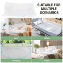 Pop Up Mosquito Net Foldable Portable Bed Travel Dormitory Adjustable Size