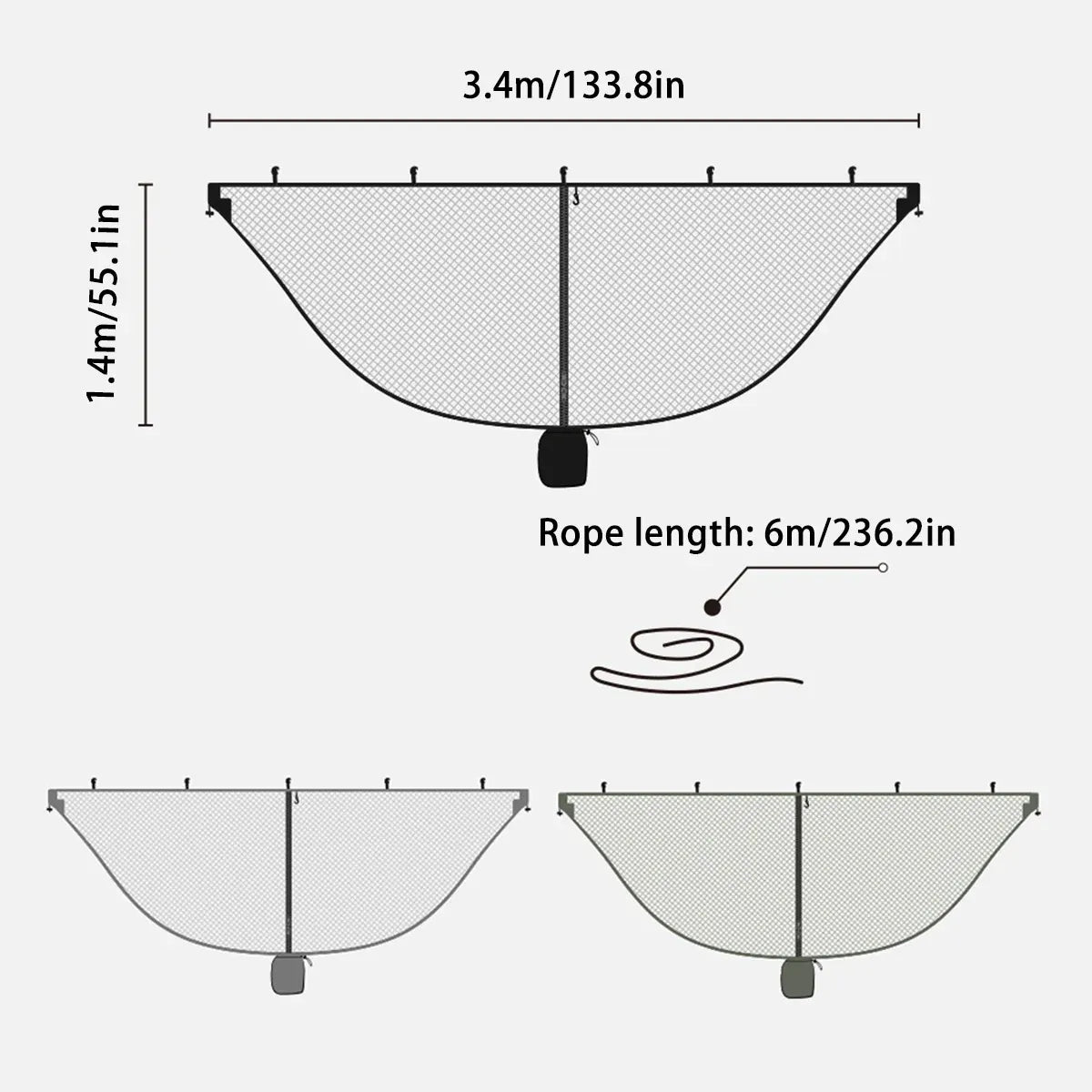 Hammock Mosquito Net Separate Anti-Mosquito Cover For Outdoor Picnic Camping - Green
