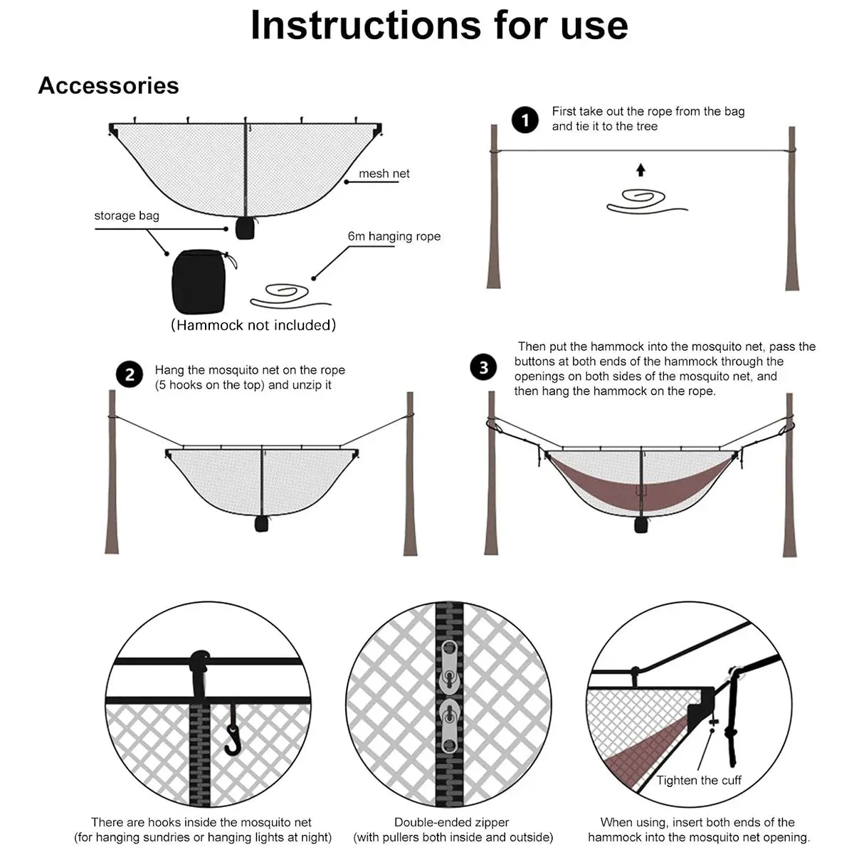 Hammock Mosquito Net Separate Anti-Mosquito Cover For Outdoor Picnic Camping - Green