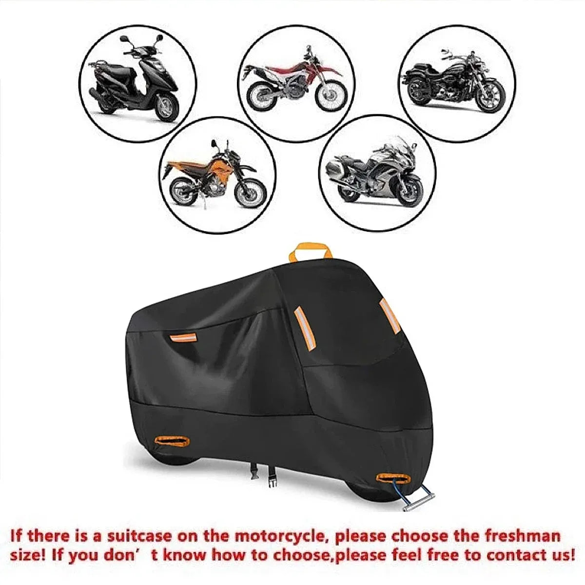 Motorcycle Cover Universal Waterproof Dustproof Bike Cover Outdoor Protection - L