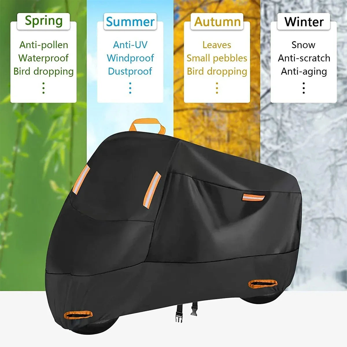Motorcycle Cover Universal Waterproof Dustproof Bike Cover Outdoor Protection - L