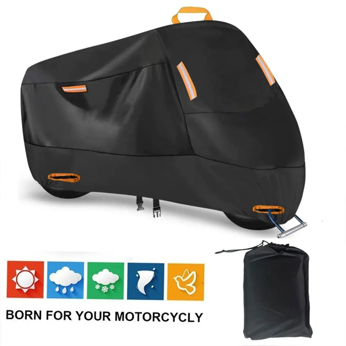 Motorcycle Cover Universal Waterproof Dustproof Bike Cover Outdoor Protection - L