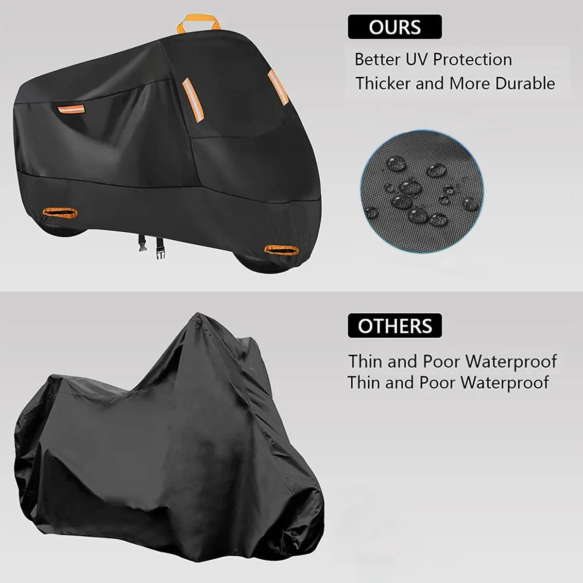 Motorcycle Cover Universal Waterproof Dustproof Bike Cover Outdoor Protection - L