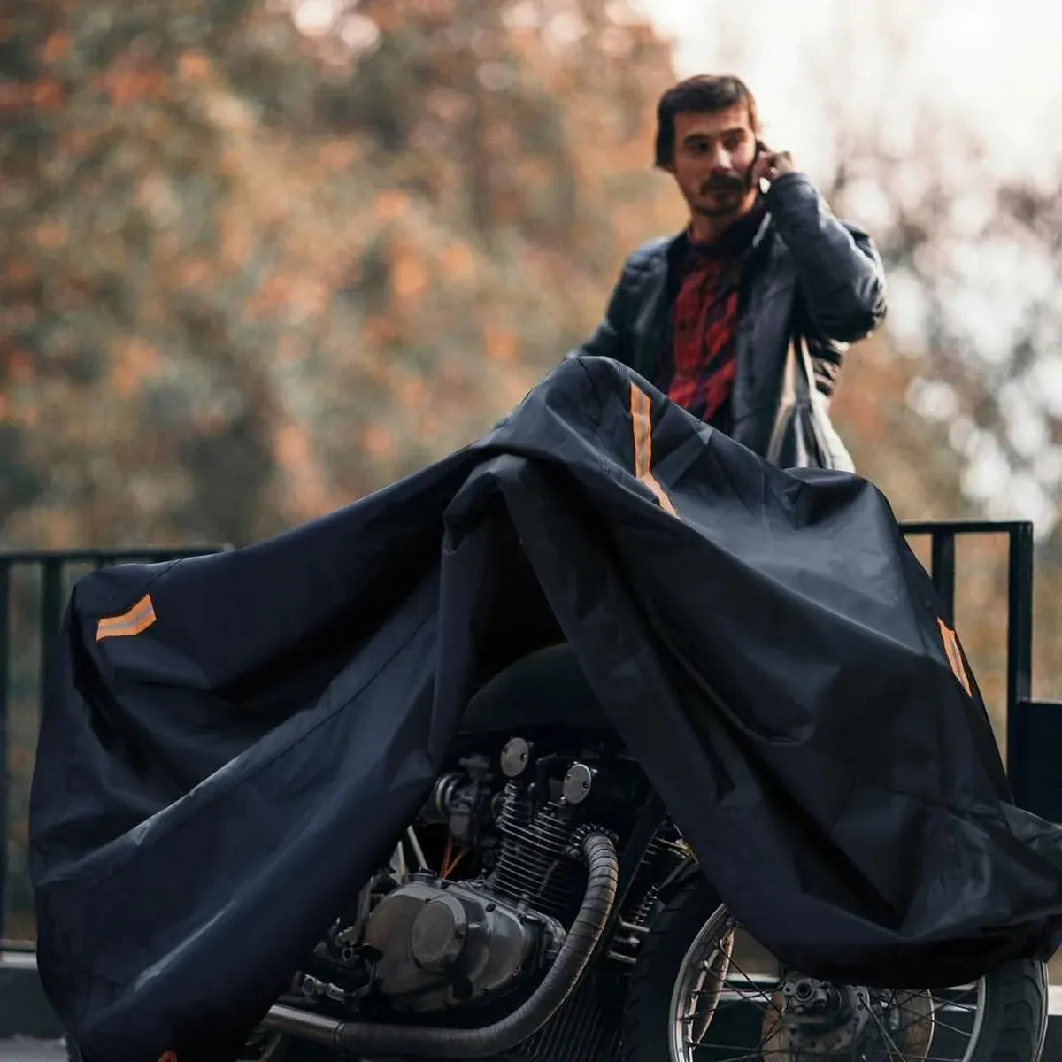 Motorcycle Cover Universal Waterproof Dustproof Bike Cover Outdoor Protection - L