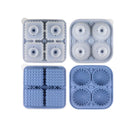 2PCS Silicone Ice Cube Tray Round and Square Ice Ball Maker for Whiskey Cocktails - Blue