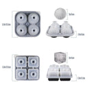 2PCS Silicone Ice Cube Tray Round and Square Ice Ball Maker for Whiskey Cocktails - Grey