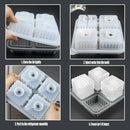 2PCS Silicone Ice Cube Tray Round and Square Ice Ball Maker for Whiskey Cocktails - Grey
