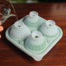 2PCS Silicone Ice Cube Tray Round and Square Ice Ball Maker for Whiskey Cocktails - Grey