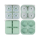 2PCS Silicone Ice Cube Tray Round and Square Ice Ball Maker for Whiskey Cocktails - Grey