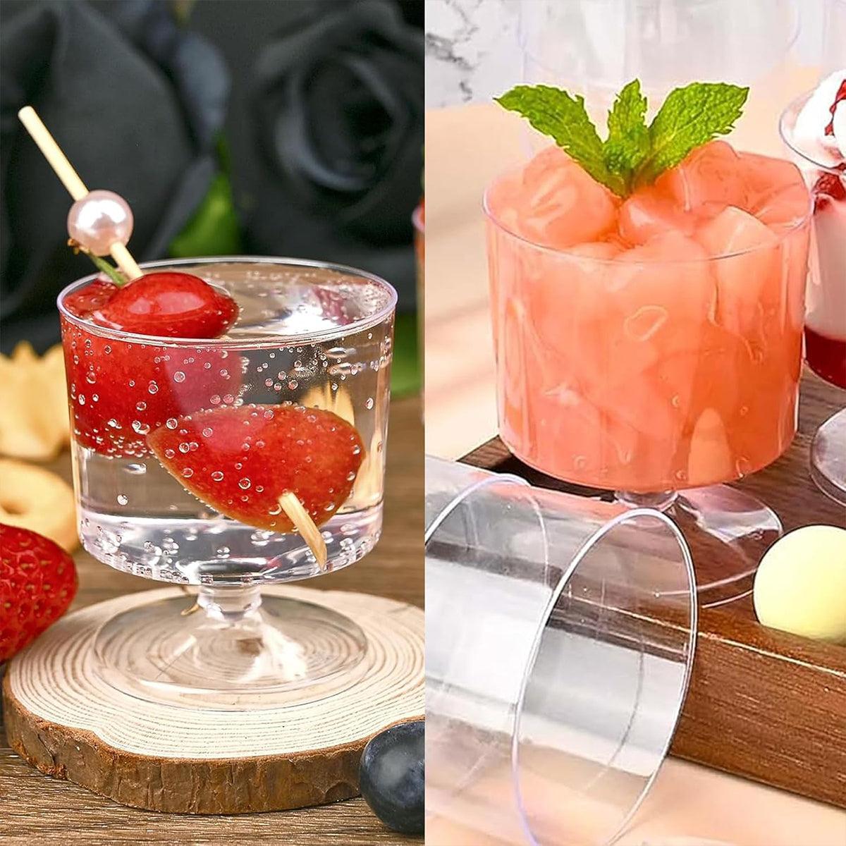 30pcs Clear Hard Plastic Mousse Cake Cup Pudding Ice Cream Dessert Serving Cups