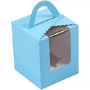 50 Pack Premium Cupcake Boxes with Window Thickened Cardboard Muffin Holders - Green