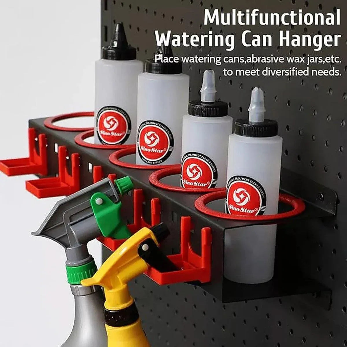 Car Wash Spray Bottle Holder Wax Abrasive Rack Wall Mount Detailing Storage Rack