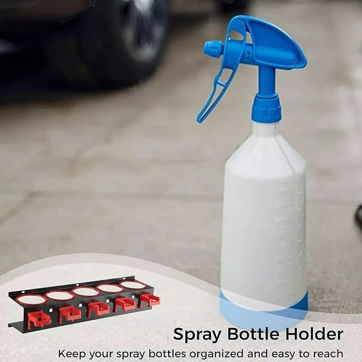 Car Wash Spray Bottle Holder Wax Abrasive Rack Wall Mount Detailing Storage Rack