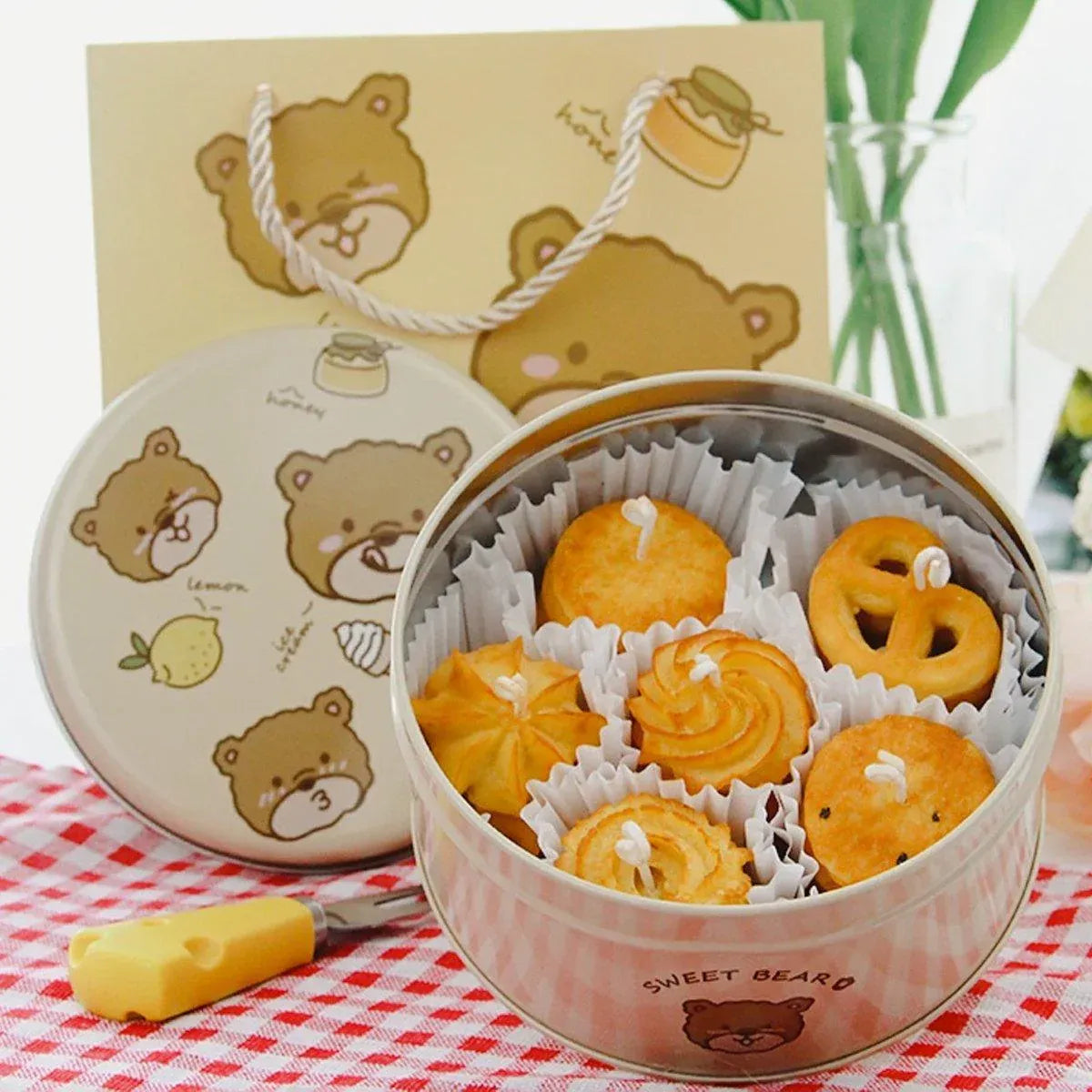10PCS Cookie Tin Box Metal Biscuit Gift Box Candy Packaging Dragon Year Baking - Carrot Rabbit