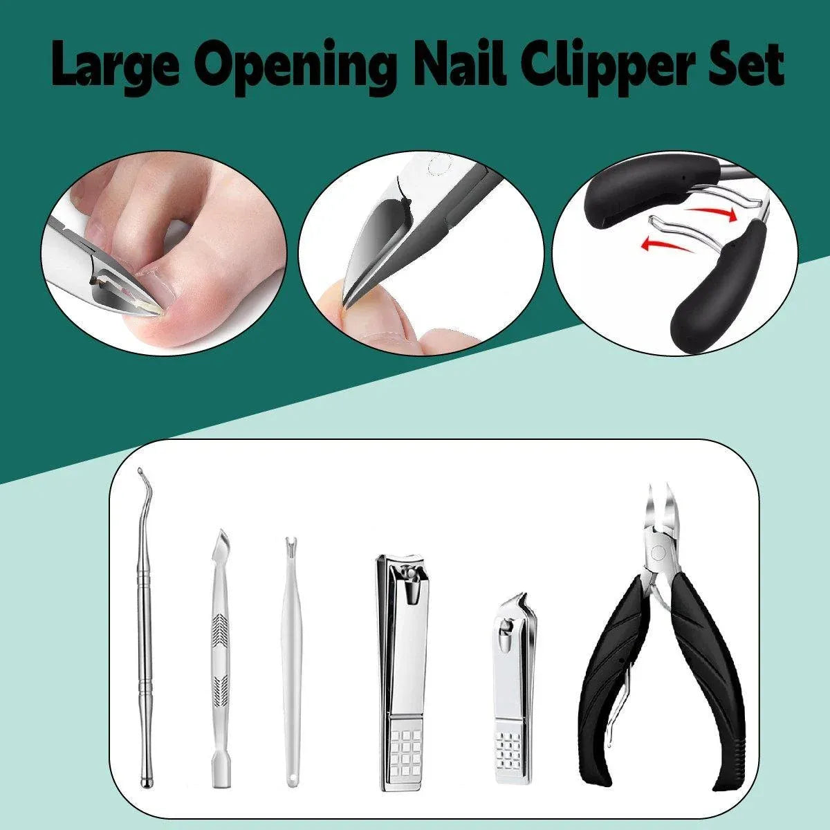 Professional Nail Clippers Set Manicure Pedicure Kit Stainless Steel Tools