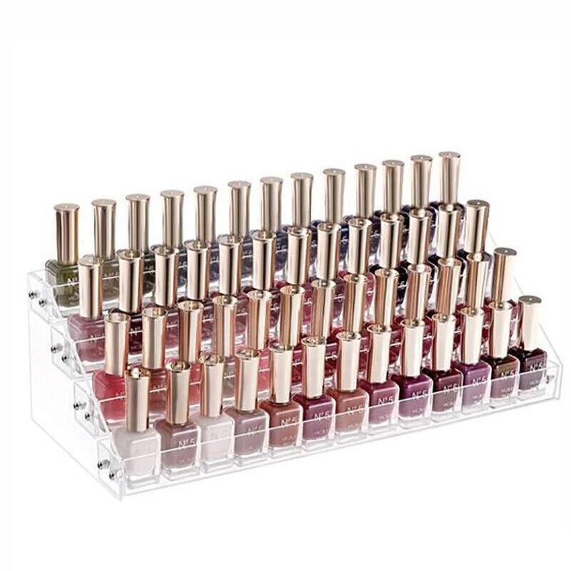 Nail Polish Storage Rack with 4 to 6 Tiers Acrylic Display Stand for Makeup and Lipstick - 5Tiers