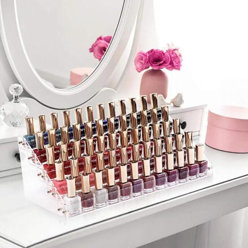 Nail Polish Storage Rack with 4 to 6 Tiers Acrylic Display Stand for Makeup and Lipstick - 5Tiers