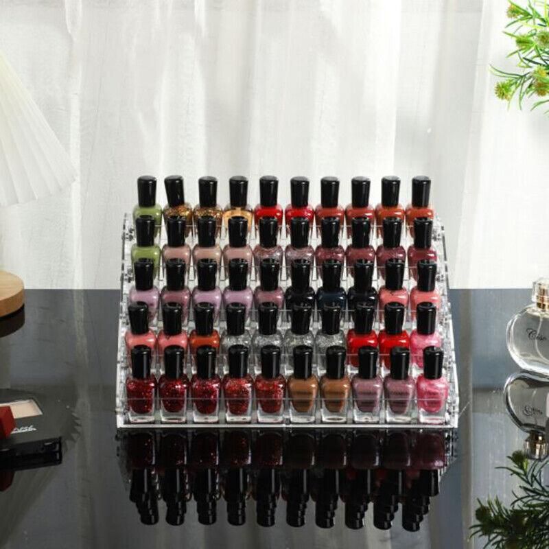 Nail Polish Storage Rack with 4 to 6 Tiers Acrylic Display Stand for Makeup and Lipstick - 5Tiers