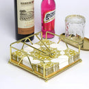 Steel Napkin Holder Serviette Rack Organiser Kitchen Serving Bar 3 Colours - Gold