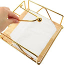 Steel Napkin Holder Serviette Rack Organiser Kitchen Serving Bar 3 Colours - Gold
