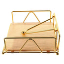 Steel Napkin Holder Serviette Rack Organiser Kitchen Serving Bar 3 Colours - Gold