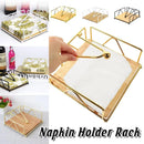 Steel Napkin Holder Serviette Rack Organiser Kitchen Serving Bar 3 Colours - Gold