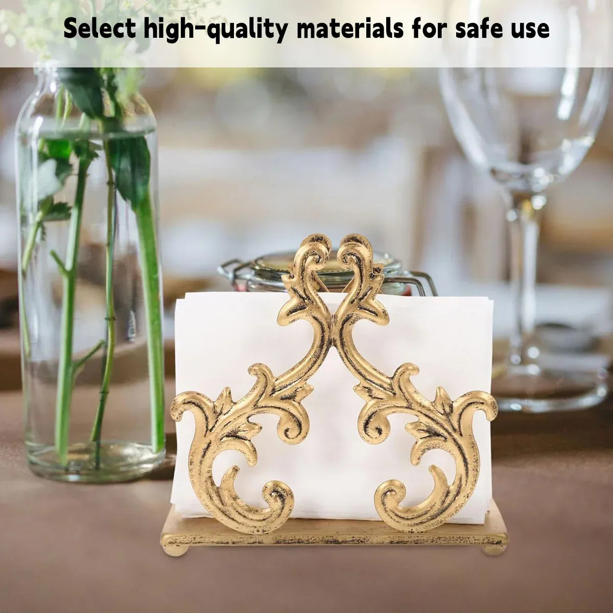 Willow Branch Style Iron Paper Towel Holder Vertical Napkin Rack For Kitchen Use