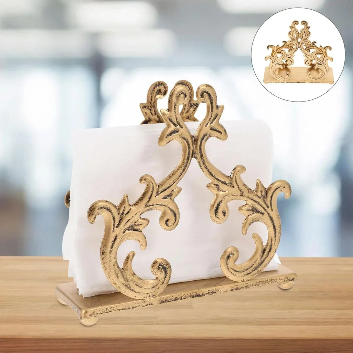 Willow Branch Style Iron Paper Towel Holder Vertical Napkin Rack For Kitchen Use