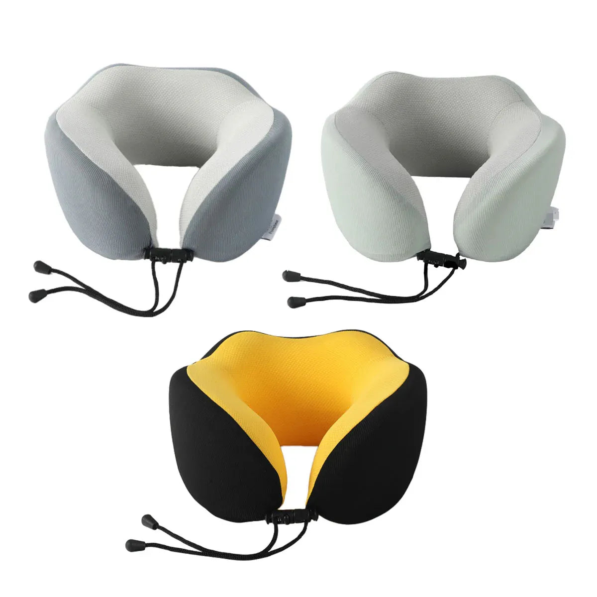 Memory Foam U Shaped Neck Pillow Travel Portable Office Nap Support Pillow - Black