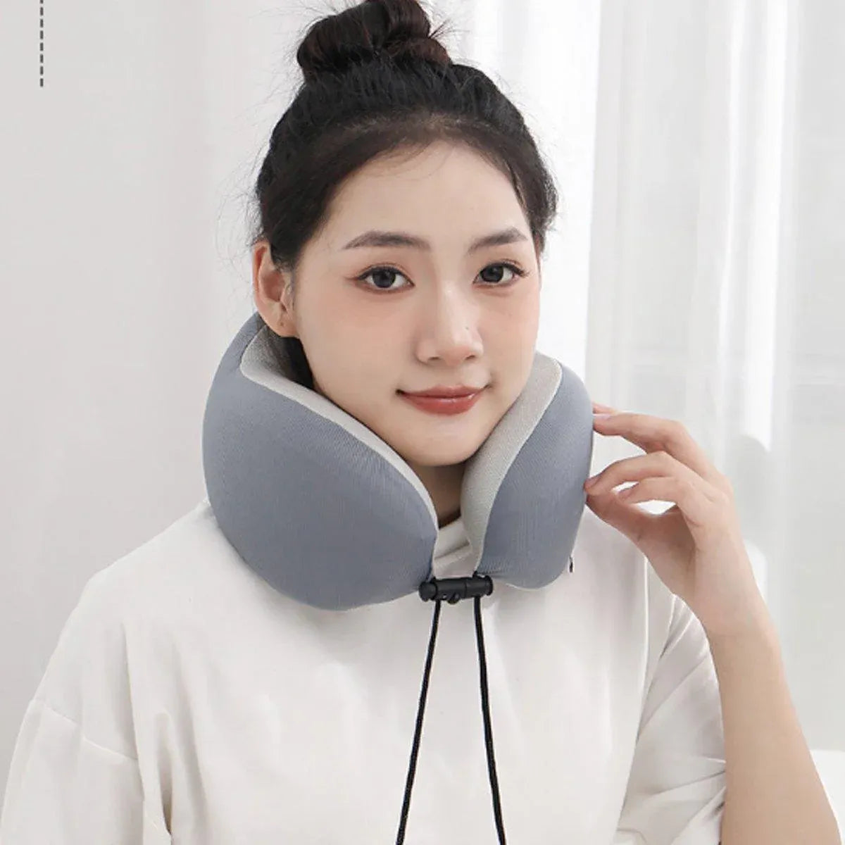 Memory Foam U Shaped Neck Pillow Travel Portable Office Nap Support Pillow - Green