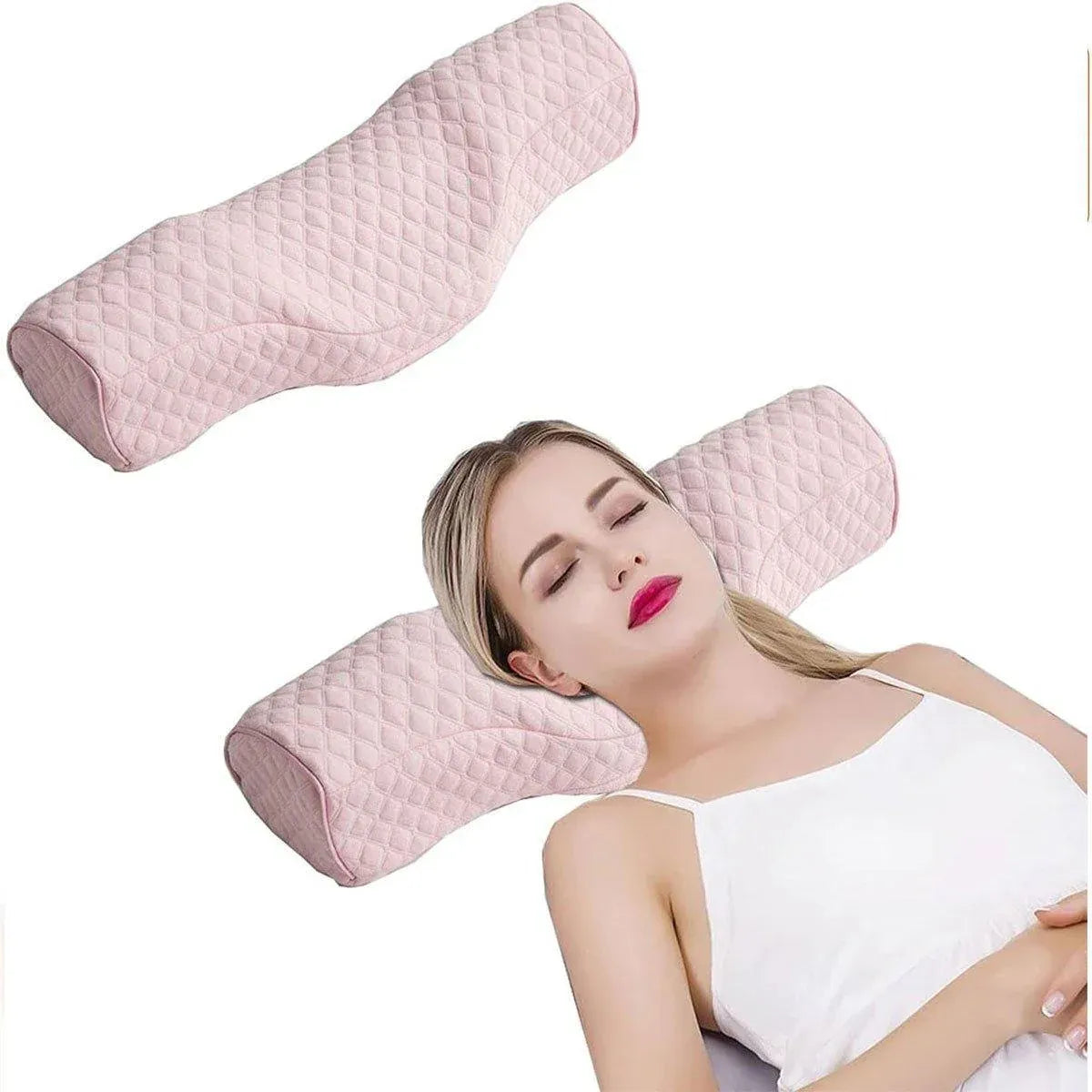 Orthopedic Memory Foam Cervical Neck Pillow for Sleep Support Slow Rebound - White