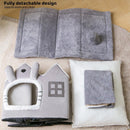 Removable Washable Pet House Four Seasons Cat Enclosed House - Grey-M