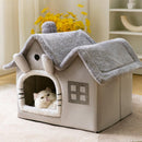 Removable Washable Pet House Four Seasons Cat Enclosed House - Grey-S