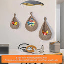 3pcs Boho Hanging Wall Baskets Woven Vegetable Fruit Storage Pouch Kitchen Decor