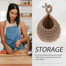 3pcs Boho Hanging Wall Baskets Woven Vegetable Fruit Storage Pouch Kitchen Decor