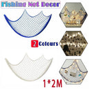 Fishing Net Decor DIY Beige/Blue Nautical Decorative Beach Mediterranean Party - White