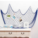 Fishing Net Decor DIY Beige/Blue Nautical Decorative Beach Mediterranean Party - White