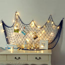 Fishing Net Decor DIY Beige/Blue Nautical Decorative Beach Mediterranean Party - White