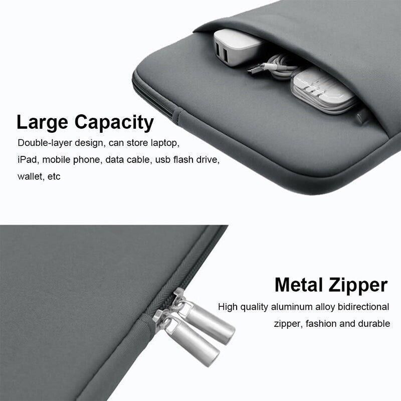 Black Laptop MacBook NoteBook Sleeve Bag Travel Carry Case Cover 13 14 15 16 Inch - 13Inch